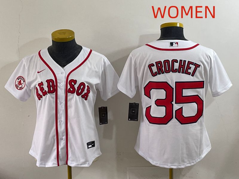 Women 2025 Boston Red Sox #35 Crochet White Game Nike MLB Jersey style 5